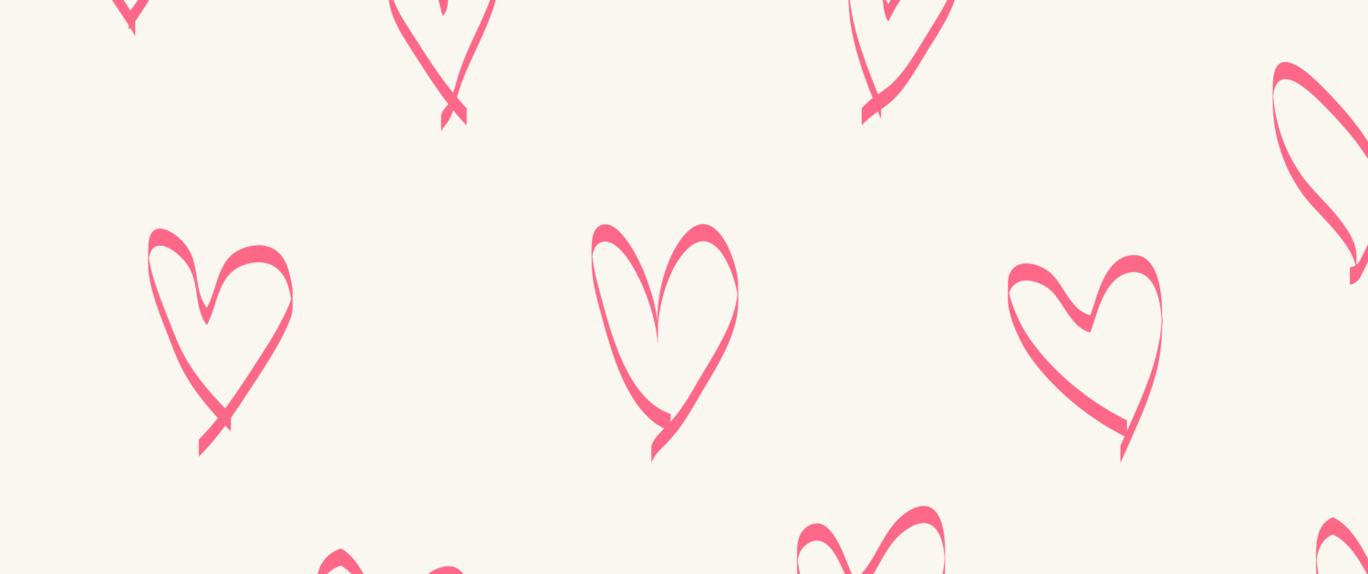 Doodle background, pink heart pattern design vector